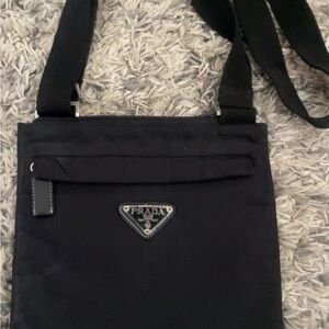 Prada Black Nylon Messenger Crossbody Bag